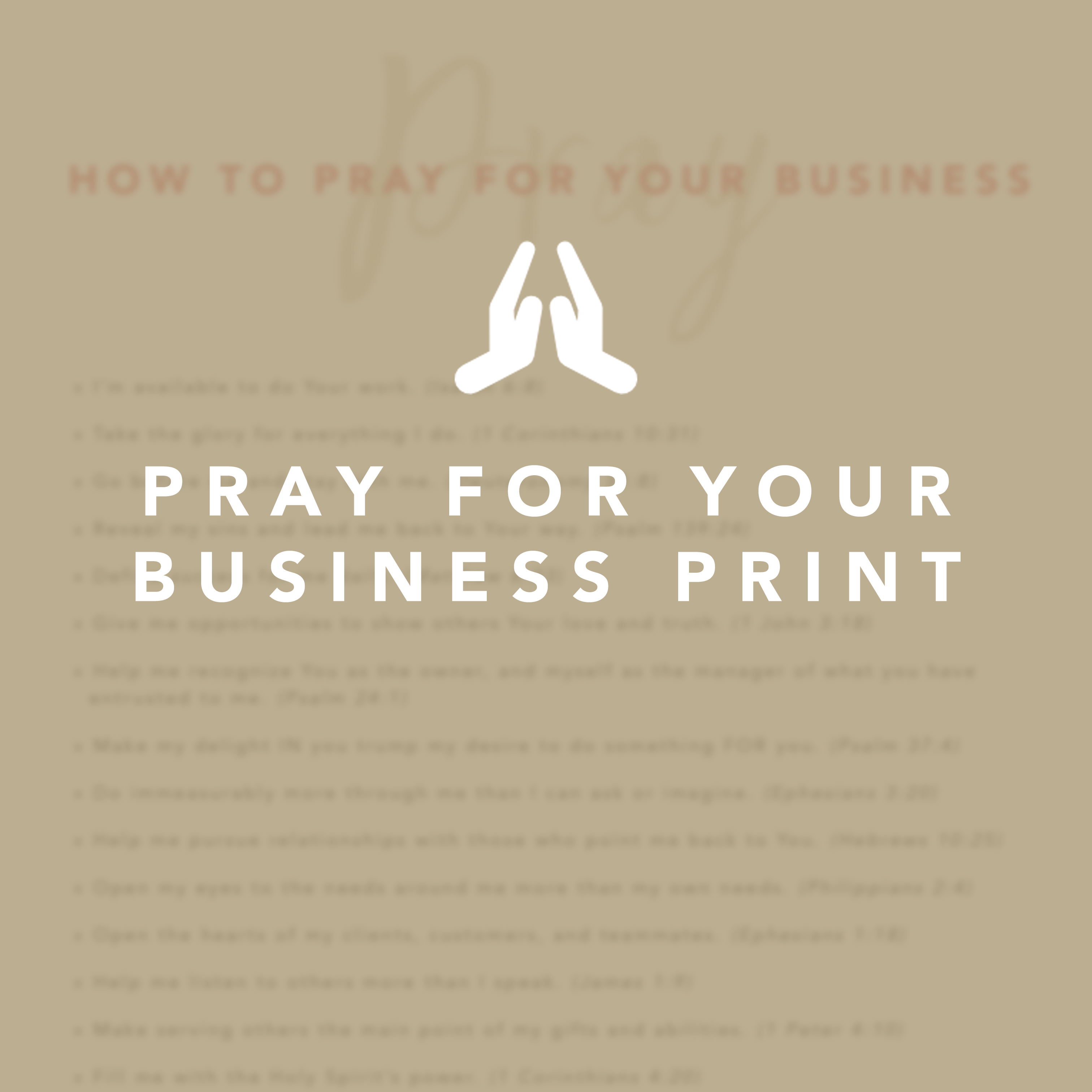 PrayForBusiness Pray for Business Print