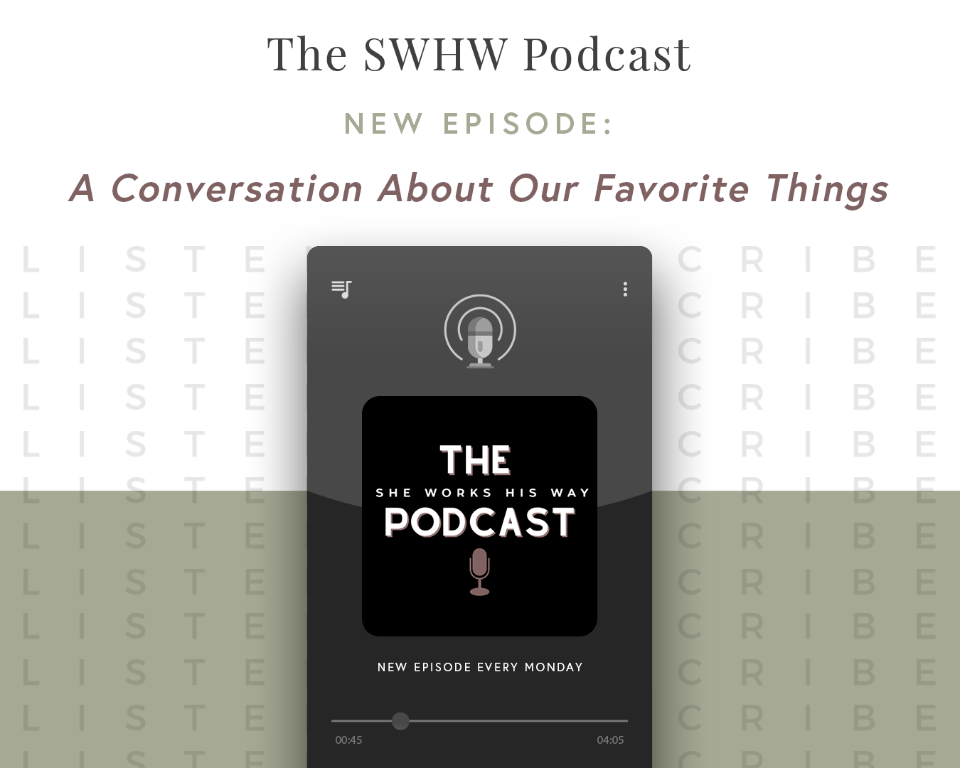 The SWHW Podcast Episode 58 - A Conversation About Our Favorite Things